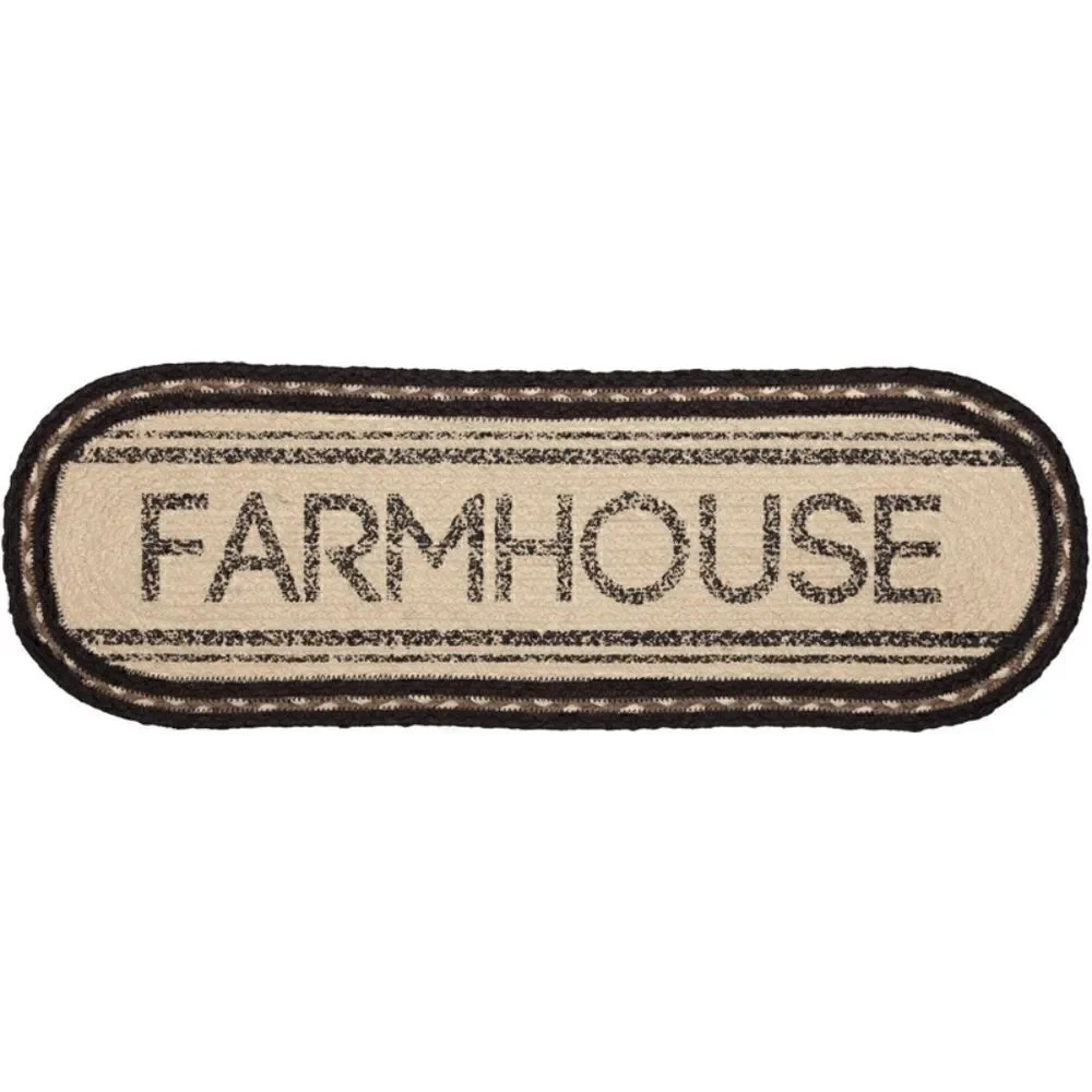 Farmhouse Jute Braided Table Runner 8x24 Country Charm Cottagecore Rustic